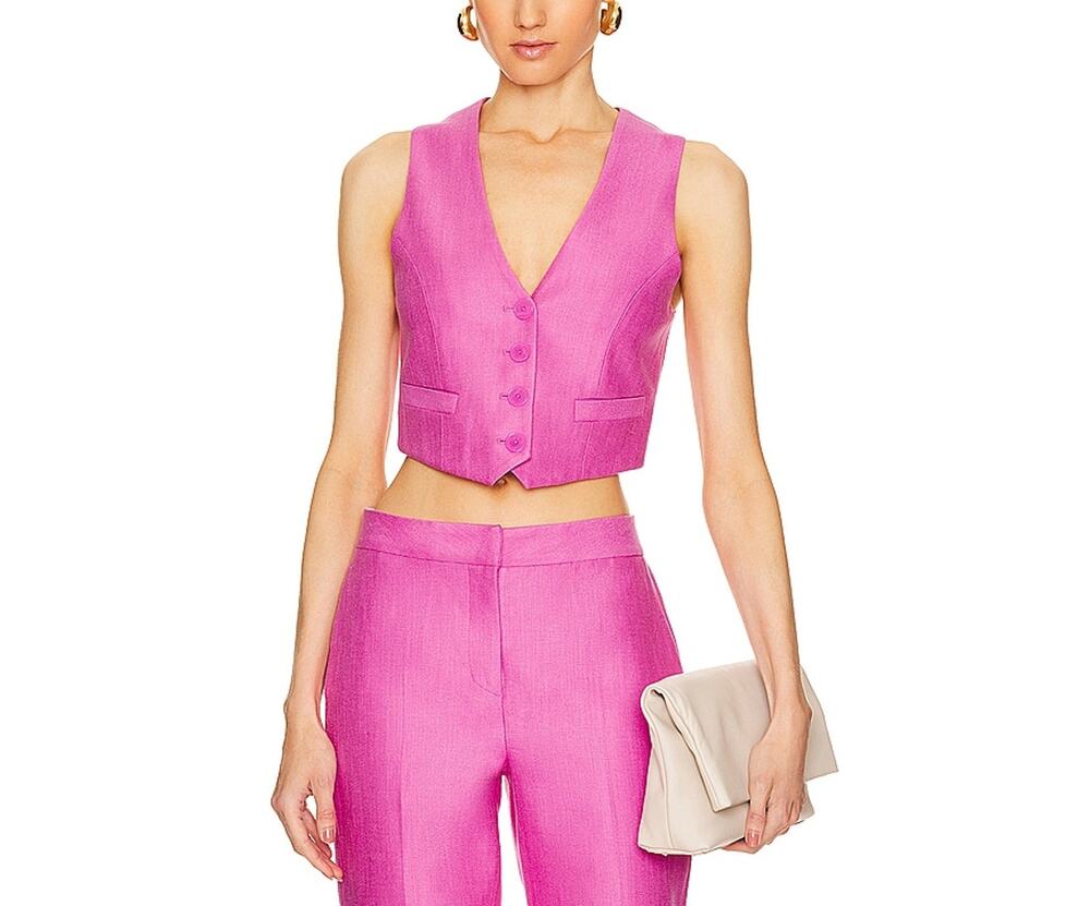 LoveShackFancy Tailored Pink Tintley Size 4 Vest